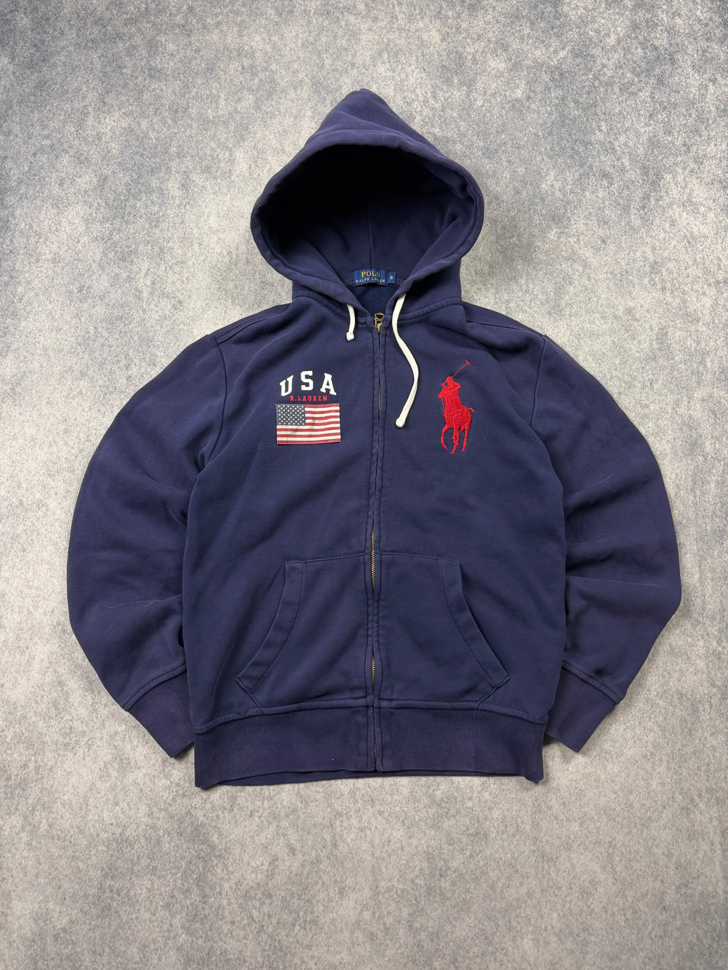 RALPH LAUREN VINTAGE ZIP HOODIE - S